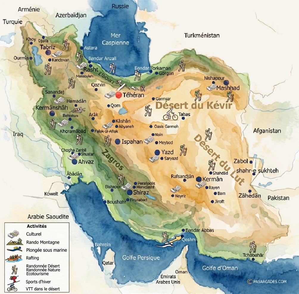Carte interactive des activités en Iran — Pasargades