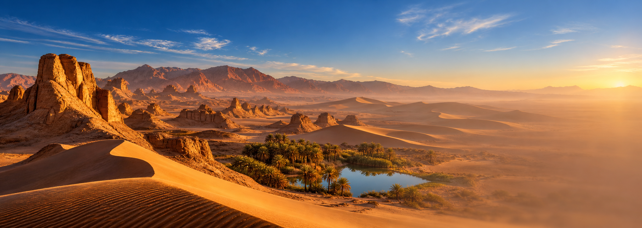 Oasis dans le désert de Lut, Iran